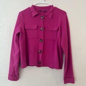 Tahari Collared Button Down Cardigan